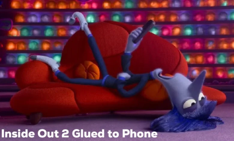 inside out 2 glued to phone