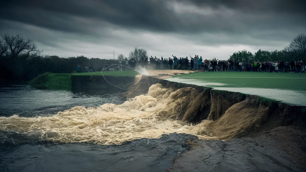 riverbank collapse iford playing fields