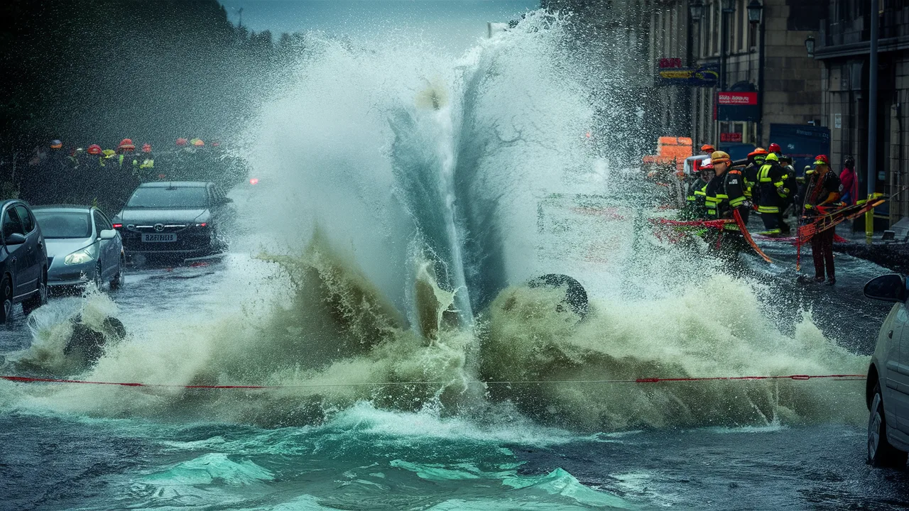 Glasgow Water Main Break Shettleston Road Causes Major Local Disruption